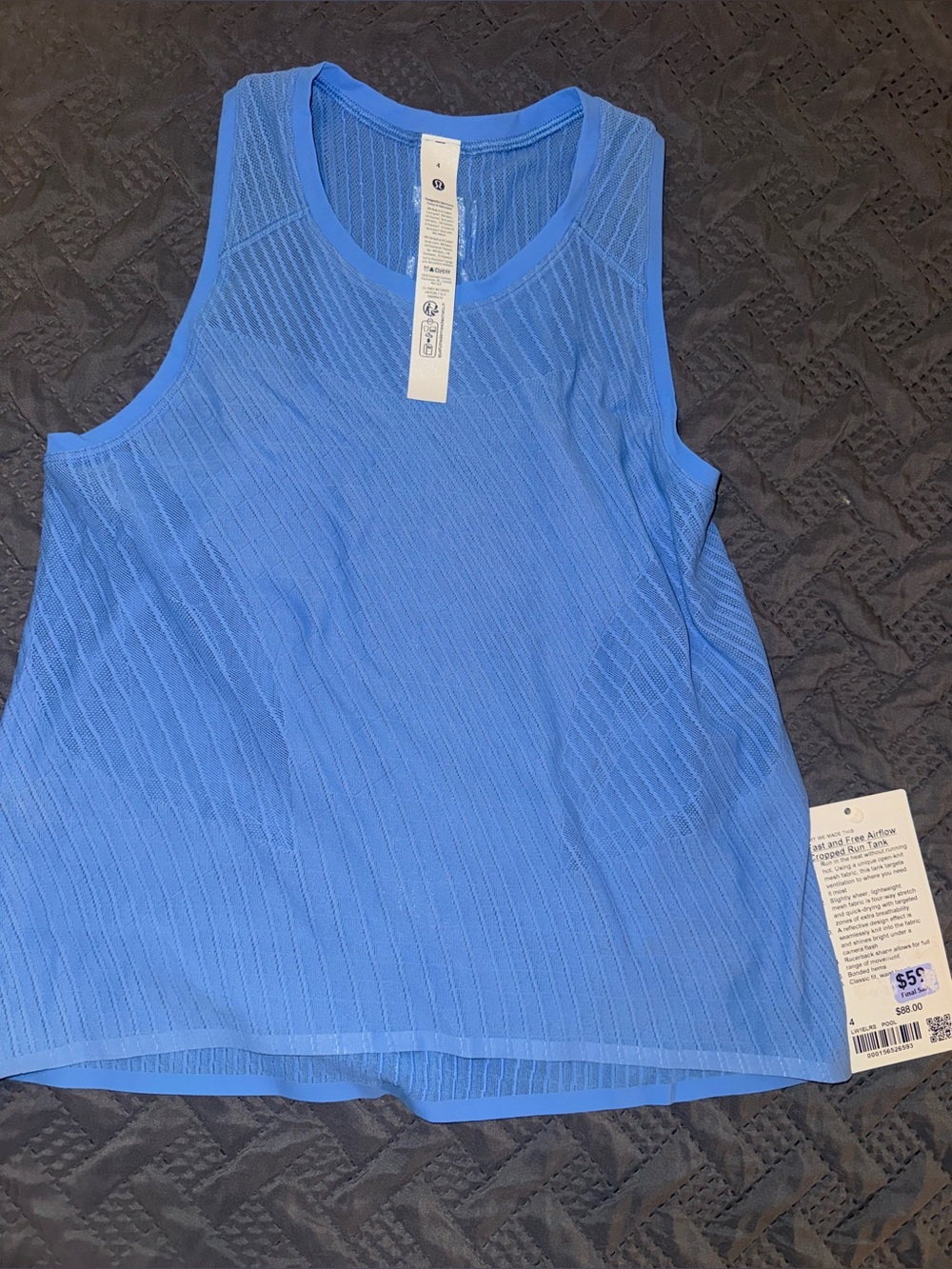 lululemon athletica Perforated Light-Blue Athletic Tank